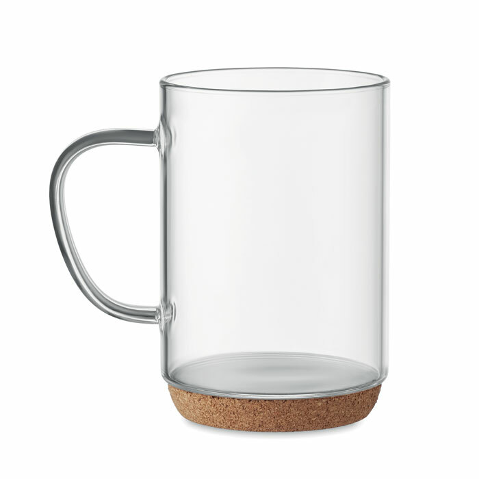 LISBO - Glass mug 400ml with cork base