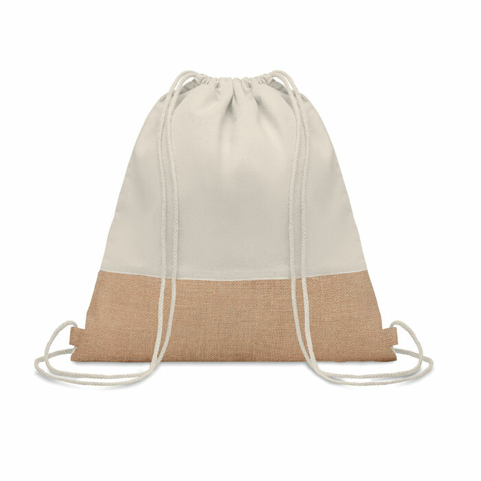 INDIA - Drawstring bag w/ jute details