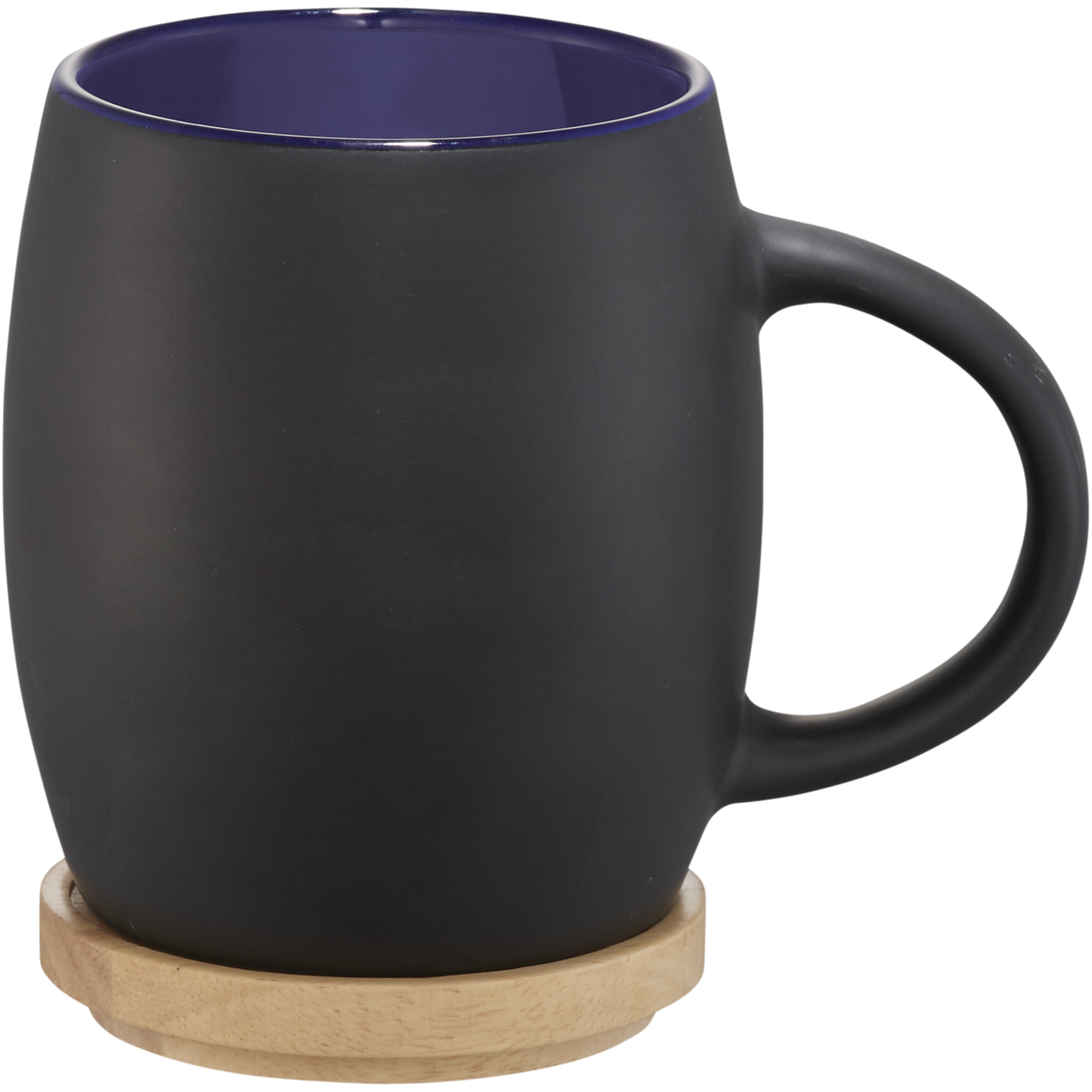 Hearth 400 ml ceramic mug with wooden coaster