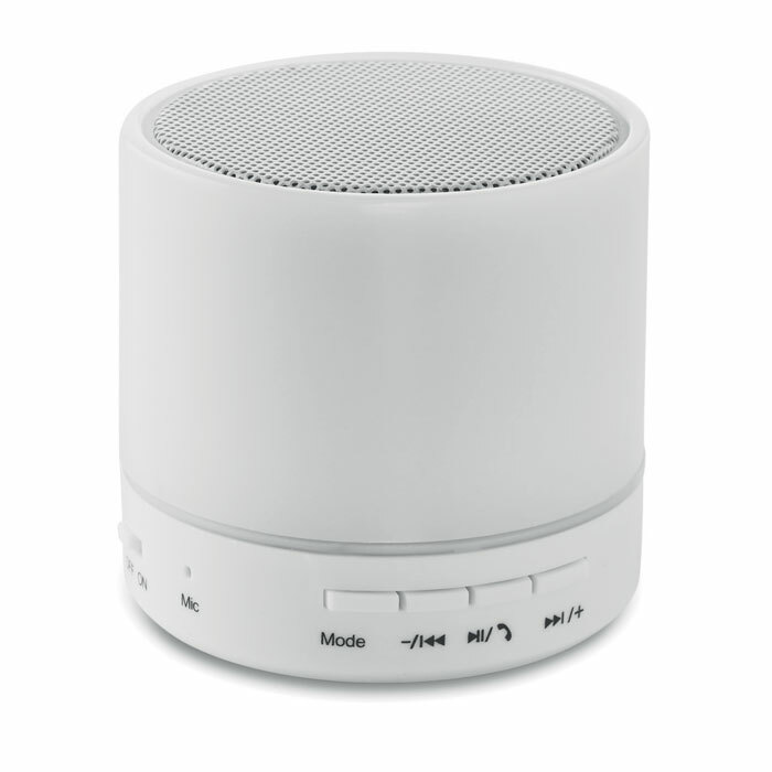 ROUND WHITE - Round wireless speaker LED