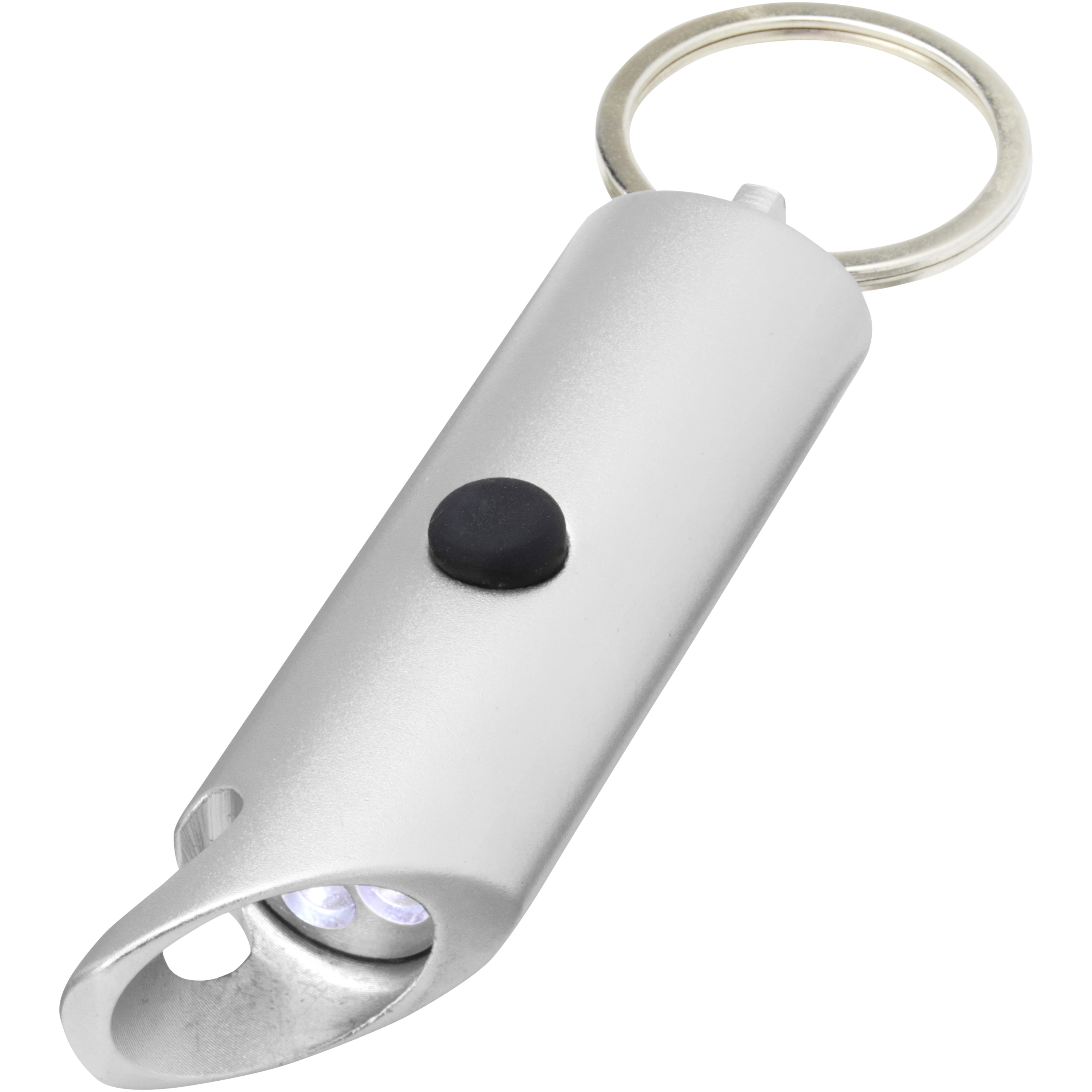 Flare RCS recycled aluminium IPX LED light and bottle opener with keychain