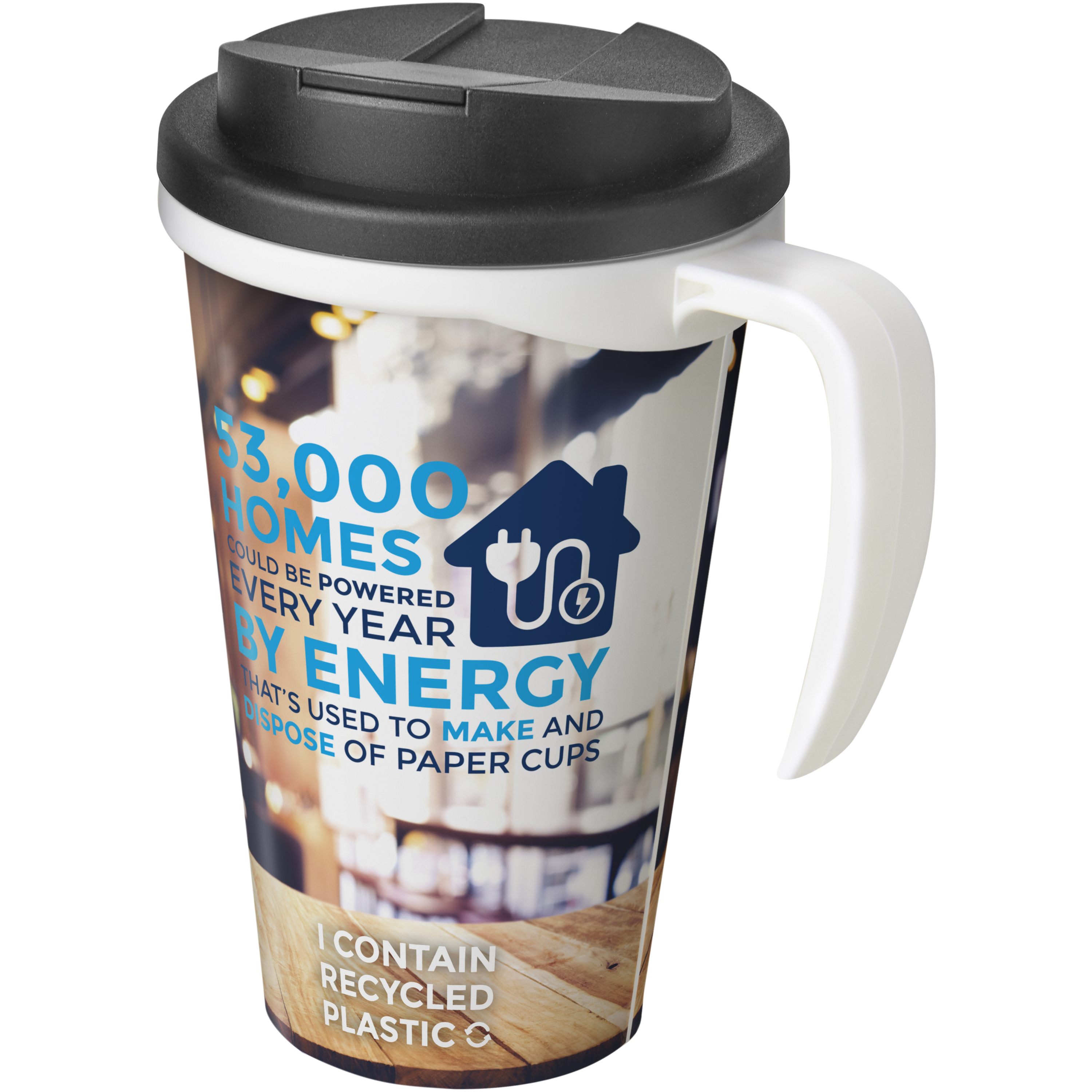 Brite-Americano® Grande 350 ml mug with spill-proof lid