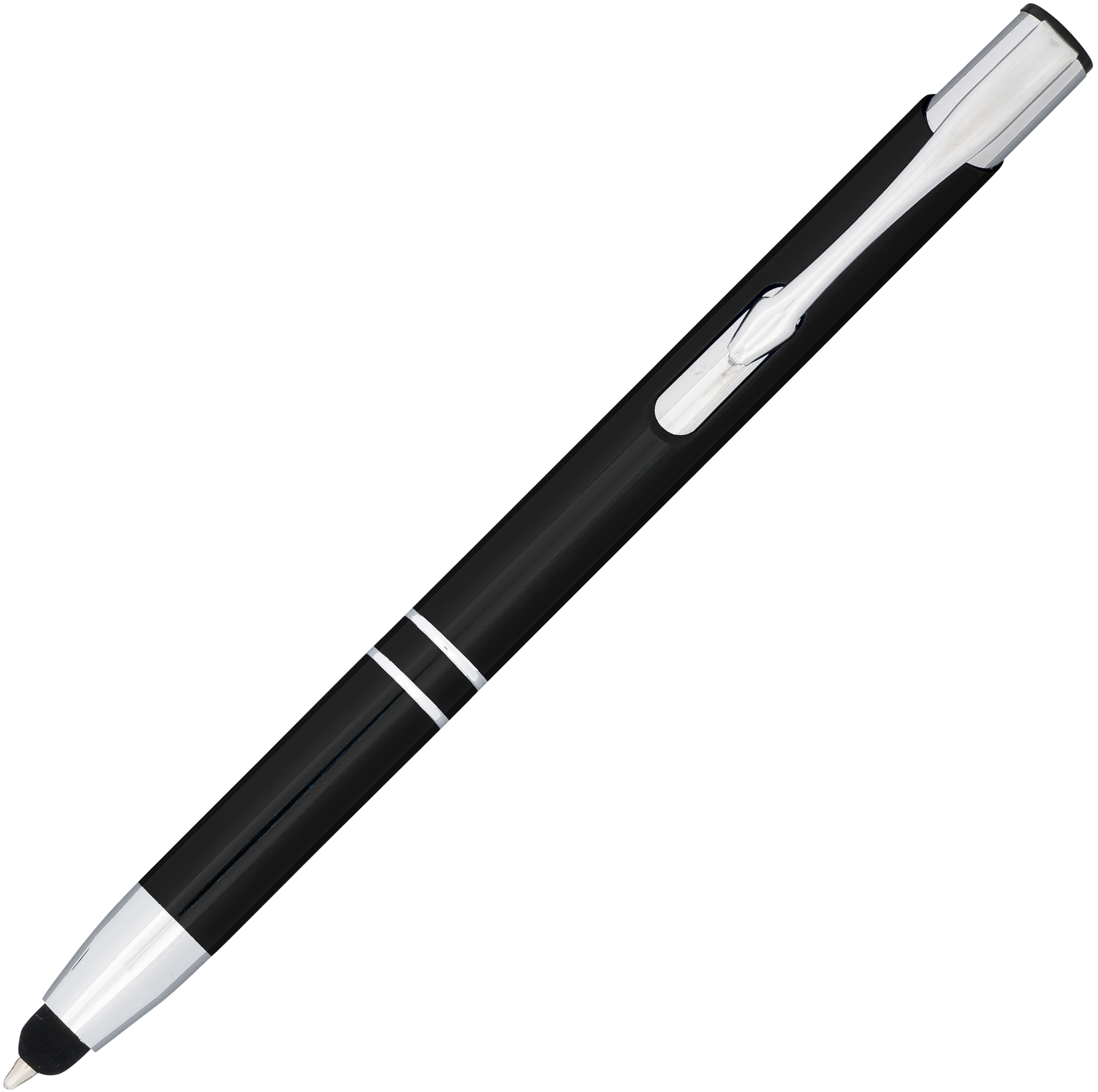Moneta anodized aluminium click stylus ballpoint pen (blue ink)