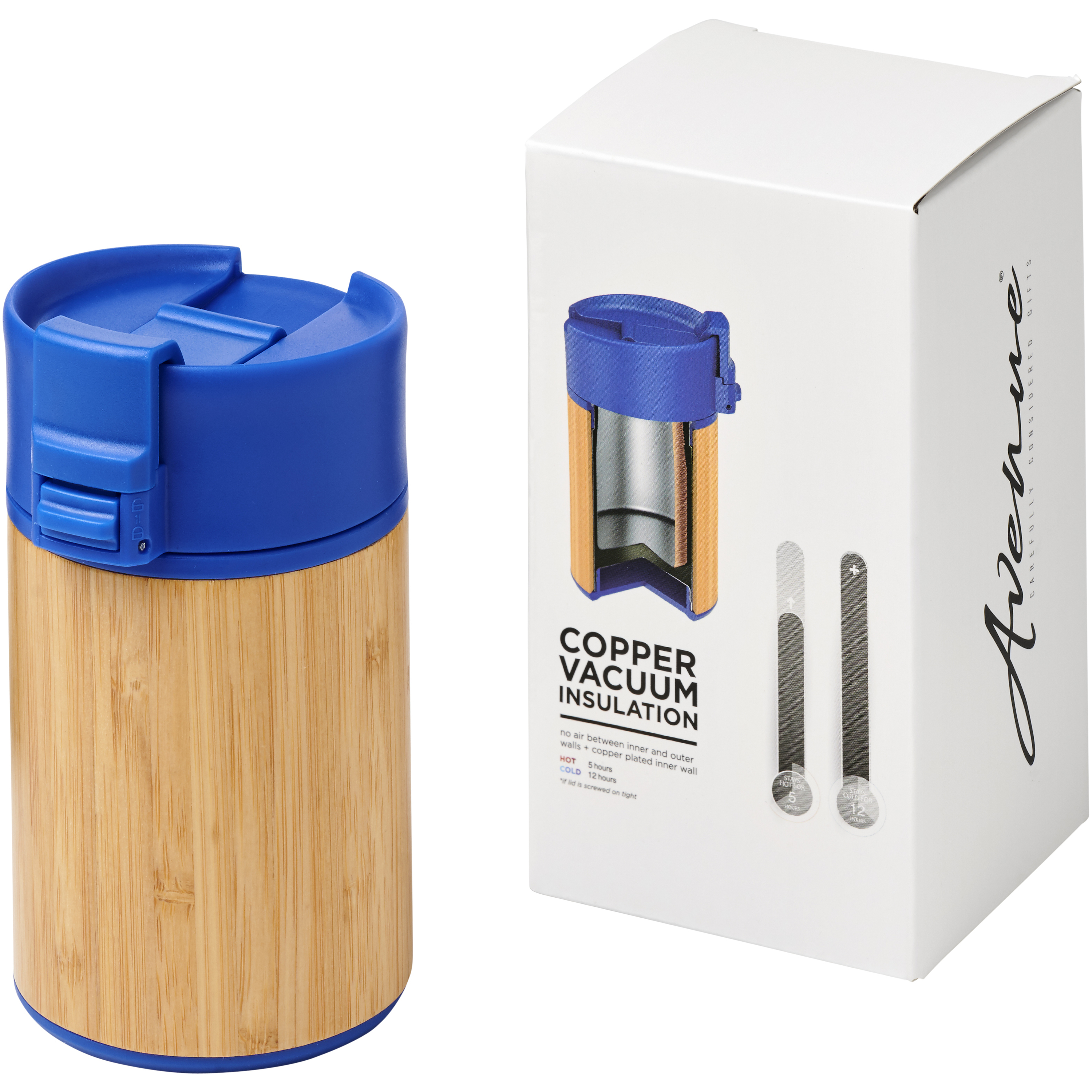 Arca 200 ml leak-proof copper vacuum insulated bamboo tumbler