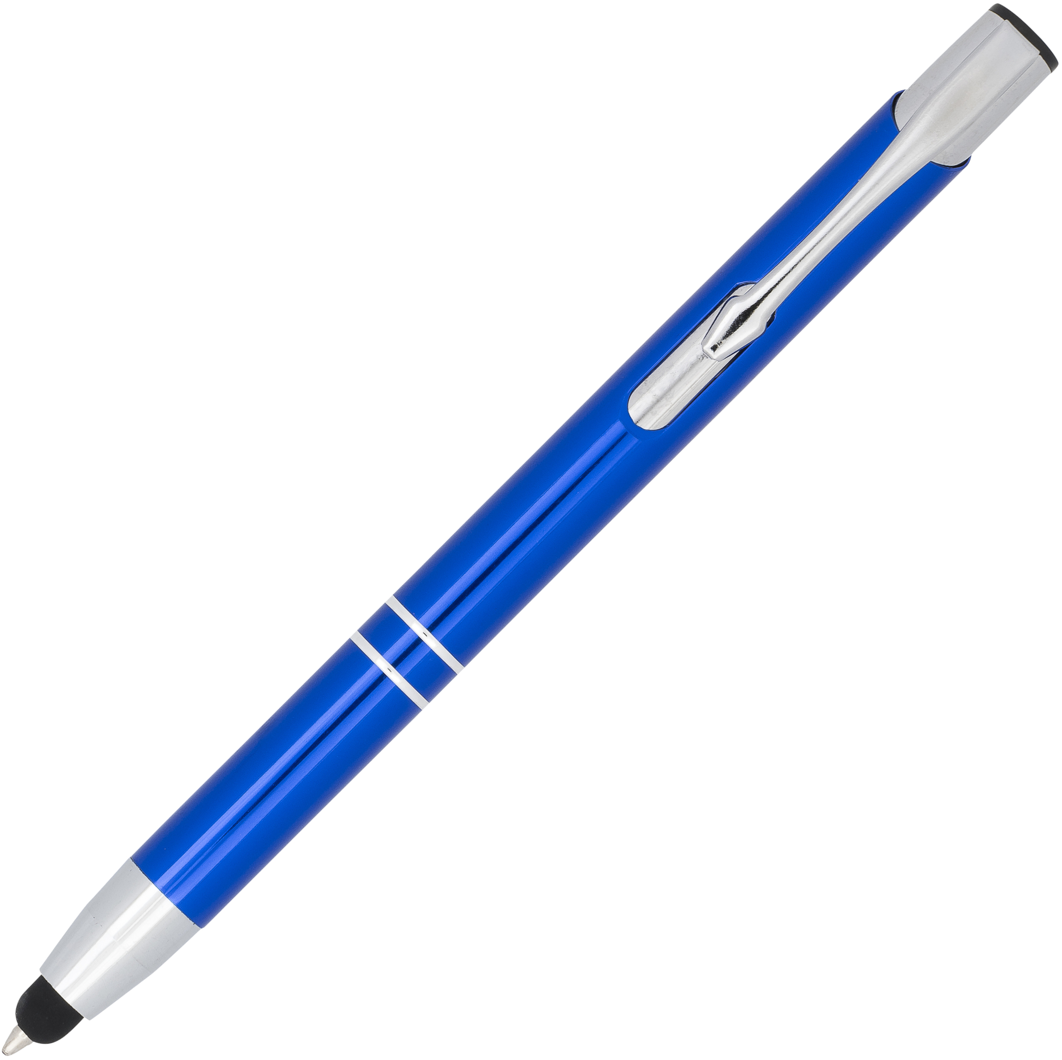 Moneta anodized aluminium click stylus ballpoint pen (blue ink)