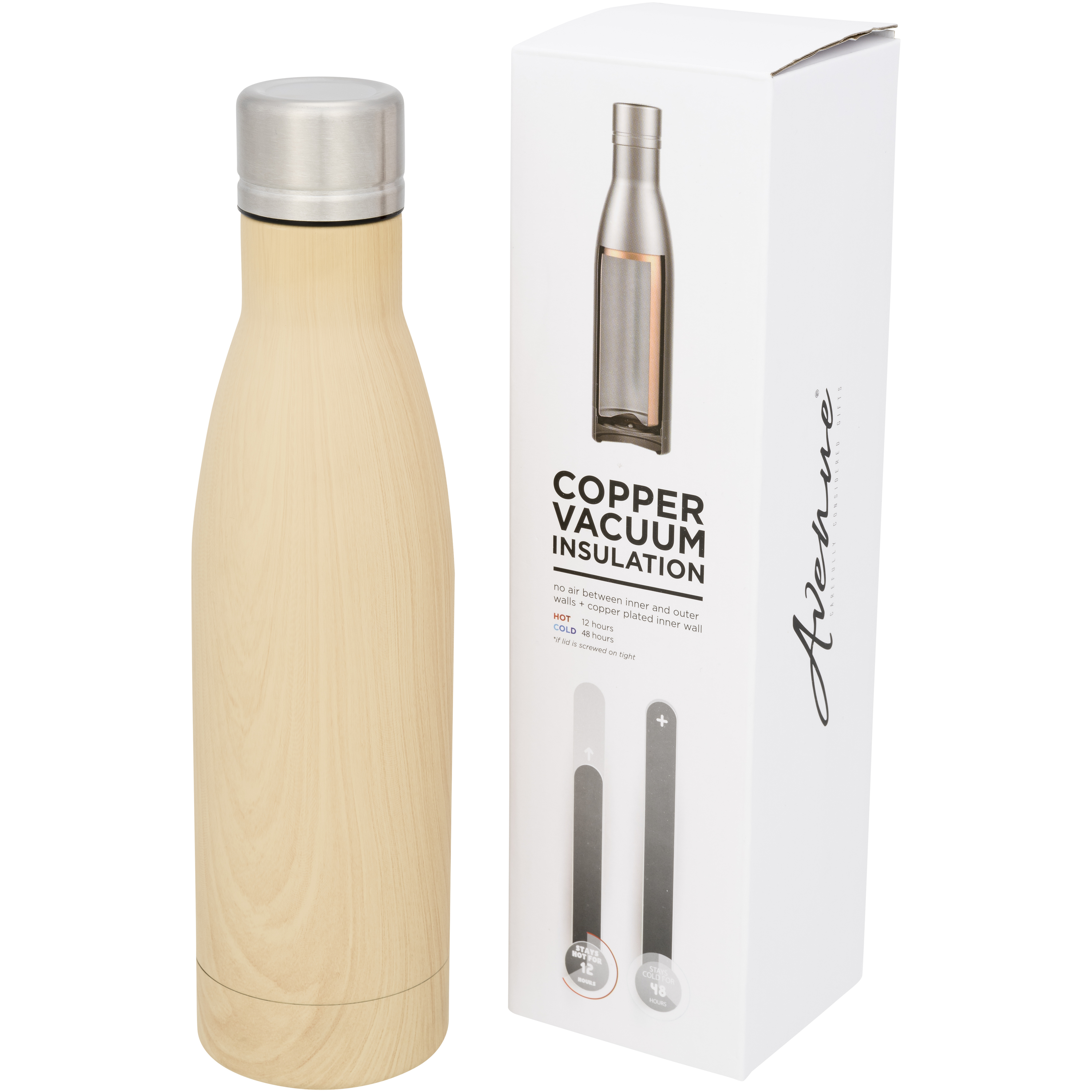 Vasa 500 ml wood-look copper vacuum insulated bottle