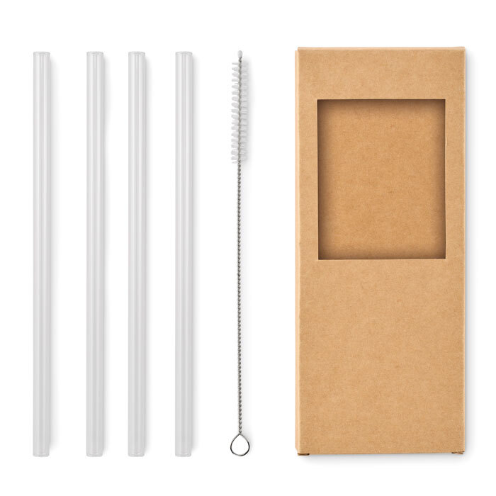 GLAW - 4 reusable glass straws